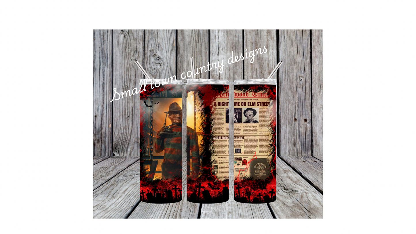 Freddy Kruger 20oz tumbler